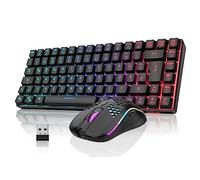 RedThunder Ensemble clavier et souris de jeu sans fil 75 % QWERTZ DE, 85 touches, TKL, rechargeable, compact, souris ultra légère 7200 DPI avec construction en nid d'abeille pour PC, Mac, PS5, Xbox