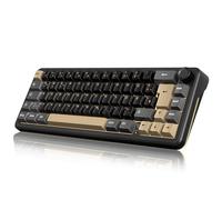 RedThunder K65 Mini clavier de jeu mécanique sans fil à 60 % avec bouton, QWERTZ, Gasket, BT/USB-C/2,4 GHz, logiciel, échange à chaud, interrupteur linéaire tactile, RVB, touches PBT résistantes à