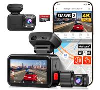 REDTIGER 4K+2.5K Dashcam Voiture Avant Ariere, STARVIS 2, Carte 128 Go | Wondrix™ HDR Lumière Noire Vision Nocturne, 5.8GHz WiFi 30MB/s, Contrôle Vocal, Écran Tactile, Moniteur de Parking, GPS(VC70)