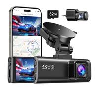 REDTIGER 4K Dashcam Voiture,STARVIS 2,Écran IPS 3,18 Pouces,Carte 128 Go Incluse, WiFi 5,8 GHz,GPS,Vision Nocturne,Grand Angle 170° WDR,Moniteur de Stationnement,Prend en Charge Jusqu'à 256 Go (F7NP)