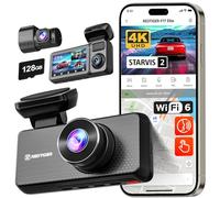 REDTIGER F17 Elite 4K+2.5K+1080P à l'avant et à L'arrière Dash Cam, STARVIS 2 IMX678 & IMX 675, Carte 128GB, Couleurs Nocturnes, écran Tactile, Contrôle Vocal, 5GHz WiFi 6, GPS, HDR, Mode Parking