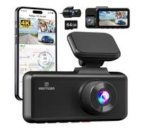 REDTIGER F17N Dash Cam 4K 3 Canaux, WiFi 5G, GPS Intégré, Vision Nocturne, Enregistrement en Boucle, Carte 64Go