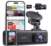 REDTIGER F7NA Caméra embarquée 4K avant et arrière, 8 MP STARVIS 2 IMX678 | Commande vocale, écran tactile, WiFi 5 GHz 20 Mo/s, 4K avant 1080p arrière, GPS, vision nocturne WDR, HDR