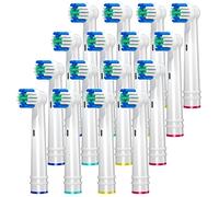 Redtron EB17-P Precision Clean Lot de 16 têtes de brosse à dents pour brosse à dents électrique Oral B Pro 1000/3000/5000, série Vitality Smart Genius