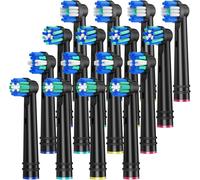 REDTRON Têtes de Brosse de Rechange Compatible avec Oral B, 16 Format Familial Têtes de Brosse à Dents pour Oral B, Fonctionne avec Precision, Whitening et Floss-Noir