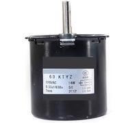 Réducteur à engrenages couple 60KTYZ, moteur synchrone 14W, contrôle de vitesse, 220V AC, arbre central 7mm avec trou, magnétique Permanent réversible(80rpm)