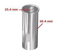 REDUCTEUR TIGE DE SELLE-CADRE 25,4 à 26,4 mm L 80 mm ALU ARGENT