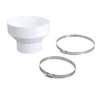 Réducteur de conduit, 150 mm à 100 mm, réducteur de ventilateur d'extraction avec 2 colliers de serrage en acier inoxydable (91-114 mm, 141-165 mm)
