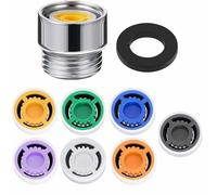 Réducteur de débit de douche de 1,27 cm - Réducteur de débit - 1,1/1,5/1,8/2,0/2,1/2,6/3,0 GPM - Adaptateur de contrôle pour pommeau de douche fixe et portable (8 pièces)