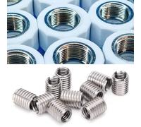 Réducteur de Filetage M10 à M8, 10 Pièces, Manchon de Réparation D'insert fileté avec Vis Filetée pour Réparer les Bosses de Filetage, en Filetage Intérieur en Acier Inoxydable