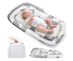 Réducteur de Lit Bébé 85x45cm, 100% Coton Réducteur Bébé, Baby Nest Cocoon Lit avec Housse Amovible Lavable pour Nouveau-né Nourrisson et Bébé, Nouveau-Né 0-12 Mois