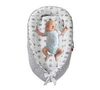 Réducteur de Lit Bébé 85x50cm en Coton, Nid Bébé Portable, avec Bords de Protection, pour Nouveau-né, Couffin de Voyage Portable, Insert Amovible Lavable (C)