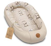 Réducteur de Lit Bébé 90x50 cm Motif Girafes, Nid d’Ange en Coton pour Bébé, Pratique et Doux
