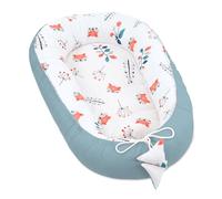 Réducteur de Lit Bébé 90x50cm en Coton, Cocon polyvalent pour Nid d'Ange Couffin et Naissance pratique et léger idéal pour le transport parfait pour filles et garçons Renard Sauge