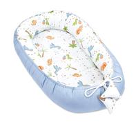 Réducteur de Lit Bébé 90x50cm en Coton, Cocon polyvalent pour Nid d'Ange Couffin et Naissance pratique et léger idéal pour le transport parfait pour filles et garçons Bleu Dinosaure