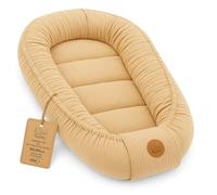 Cocon Mousseline pour Bébé - Nid doux respirant Nouveau-né portable et moelleux 50x90 cm - douillet chaleureux pour Lit Bebe Berceau Landau Poussette Voyage Beige