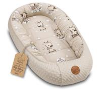 Réducteur de Lit Bébé 90x50cm en Minky Polyvalent pour Nid d'Ange Couffin et Naissance chaud et doux Girafes