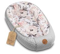 Réducteur de Lit Bébé 90x50cm en Minky Polyvalent pour Nid d'Ange Couffin et Naissance chaud et doux Rose sauvage gris