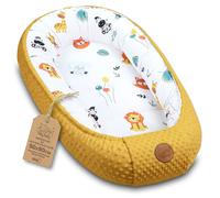 Réducteur de Lit Bébé 90x50cm en Minky Polyvalent pour Nid d'Ange Couffin et Naissance chaud et doux Caramel safari