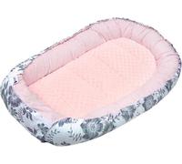 Medi Partners Nid d'ange Bébé Réducteur de Lit Nouveau-né Cocon 100x60x15cm | Réversible, coton 100 % et Minky, doux et moelleux, portable pour la maison et voyages dès la naissance (Berry)