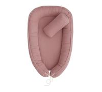Reducteur de lit Bebe,cocoonababy, pour berceau bébé Cocoon, Cocon, Oreiller Amovible, Portable,Respirant Baby Nest, transat, tour de lit, chambre, evolutif mousseline coton CuteCraft (Sephia Rose)