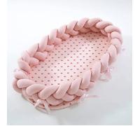 Réducteur de Lit Bébé Nouveau Né Nourrisson Pod Cocoon Coton Respirant Multifonctions Portable Bébé Nid Lit Lits de 90×50cm Rose