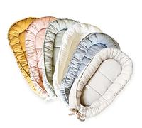 Réducteur de lit bébé personnalisé avec prénom choix couleur, taille - Babynest Cocon nid de sommeil personnalisable sur mesure - Babynest Reversible - Grande taille évolutif - Tissu coton