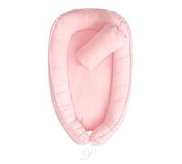 Reducteur de lit Bebe, pour lit Bebe Cocoon, Cocon de Bébé, Oreiller Couverture Insert Amovible, Portable,Respirant Baby Nest CuteCraft Bamboo (Cloud pink)