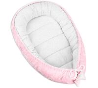 Réducteur de Lit PIMKO Bébé Nid de bébé en Peluche 90x55 cm - Cale Bebe Matelas Cocoon pour Lit Baby Nest Ultra Doux - Peluche Rose