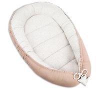 Réducteur de Lit PIMKO Coton 100% bébé Cocon 2 côtés Baby Nest nourrissons coussin pour lit pour nouveau-né Nid de bébé - Beige