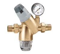 Caleffi 535141 Réducteur de pression 1/2" DN15 avec cartouche remplaçable autonome et manomètre en acier inoxydable Valve réducteur de pression Régulateur de pression