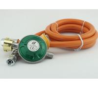 Réducteur de pression de gaz avec autocollant de sécurité - Régulateur de pression de gaz en kit avec tuyau de différentes longueurs pour réchaud à gaz, barbecues à gaz ou barbecues à paella (30 mbar