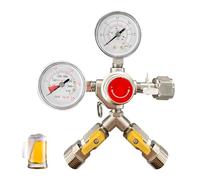 Reducteur de Pression, Détendeur Bière en Laiton avec Manomètres Doubles Régulateur de Pression CO2 avec Filetage D'entrée W 21,8 Filetage à Droite 1/14 Filetage Extérieur G3/4 pour Brassage de Bière