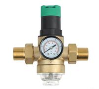 Réducteur de pression eau 1/2 pouce avec manomètre | Manomètre pour précis, surveillance pour temps réel, plage 0.1-7.5 MPa, pour appartement, installation simple