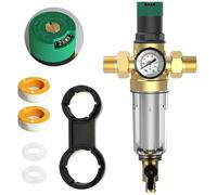 Reducteur de Pression Eau 3/4, Vanne de Réducteur de Pression d'eau Réglable Limiteur de Pression avec Manometre Pression Eau et Filtre à Mailles, Réducteur de Pression d'eau Fabriqué en Laiton