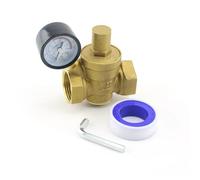 Reducteur de Pression Eau Valve de maintien réduction pression d'eau en laiton, DN15 DN20 DN25, 1/2 "3/4" 1 ", soupape décharge réglable avec jauge(1/2")