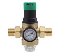 Réducteur de pression en laiton pour Honeywell avec manomètre et filtre, régulateur de pression d'eau réglable DN20, valve robuste pour raccordement d'eau domestique (3/4")