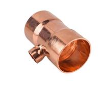 Réducteur de té à souder à 3 voies en cuivre, 8-32mm ID for plomberie de réfrigération CVC, 1 pièce(8mm-6.35mm-8mm)