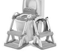 Réducteur de toilette enfant avec marche - Siège WC pliable pour apprentissage de la propreté - Rehausseur WC enfant avec escalier antidérapant - Pour garçons et filles