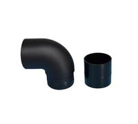 Réducteur de tuyau conique for aspirateurs Cyclone, collecteur de poussière de poudre, connecteur rond avec conception courbée(Black 2pcs)