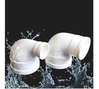 Réducteur de tuyau coudé à 90 degrés - 110 mm à 50 mm - Joint de conduit rond en plastique pour connecter un tuyau rond ou un tuyau flexible - 1 pièce (110-90 mm)
