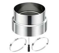 Réducteur de tuyau de poêle de 150 mm à 140 mm en acier inoxydable 304 - Adaptateur de réduction pour tuyau de cheminée - Résistant à la chaleur - Avec croisillon et vis de montage