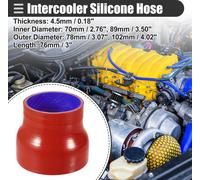 Réducteur De Tuyau Universel En Silicone Pour Intercooler, Raccord Droit, Diamètre Intérieur De 2,76" à 3,50", Longueur De 3", Couleur Rouge