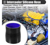 Réducteur De Tuyau Universel En Silicone Pour Intercooler, Raccord Droit, Id 2,48" à 2,76", Longueur 3", Couleur Noire