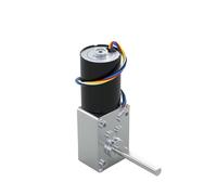 Réducteur d'inversion Moteur à turbine sans balais à réduction à vis sans fin 12 V/24 V, axe long unique, marche avant et arrière, 6 à 470 tr/min(80RPM,24V Bracket Motor)