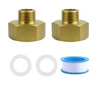 Réducteur en laiton 3/4 à 3/8, extension de réducteur avec 2 pièces de joints en silicone et 1 pièce de ruban adhésif, réducteur à filetage femelle pour robinet d'eau, systèmes d'arrosage