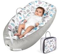 Réducteur lit bébé 90x50 cm 100 % coton réversible nacelle portable avec poignée nouveau-né 0 à 24 mois