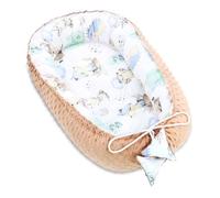 Réducteur Lit Bébé 90x50 Cm - Matelas Cocoon Cale Bebe Pour Lit Baby Nest Coton Avec Minky Hérisson Kaki Multicolore