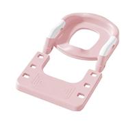 Reducteur Toilette Enfant avec Marche, Stabiliser Rehausseur avec Structures Triangulaires, Adaptateur Toilette Enfant avec Coussin,Pot toilette pour bébé, Antidérapant et Pliable,PVC (rose)