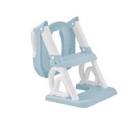 Reducteur Toilette Enfant avec Marche, Stabiliser Rehausseur avec Structures Triangulaires, Adaptateur Toilette Enfant avec Coussin,Pot toilette pour bébé, Antidérapant et Pliable,PVC (bleu)